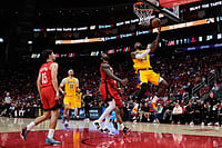 Houston Rockets 78-98 LA Lakers, NBA 2026 Playoffs: LeBron James Steers Side To Game 6 Victory | Photo: AP/Ashley Landis : Los Angeles Lakers forward LeBron James (23) shoots during the first half of Game 6 of a first-round NBA playoffs basketball series against the Houston Rockets in Houston.