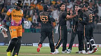 PZ Vs HHK Live Score, PSL 2026 Final: Aaron Hardie Shines With Bat After Four-Fer, Zalmi Steady At 73/4 (AP Photo/K.M. Chaudary) : Hyderabad Kingsmen's Hunain Shah, center, celebrates with teammates after the dismissal of Peshawar Zalmi's Kusal Mendis, left, during the Pakistan Super League final cricket match between Peshawar Zalmi and Hyderabad Kingsmen, in Lahore, Pakistan, Sunday, May 3, 2026