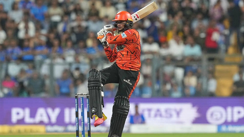 Sunrisers Hyderabad's Abhishek Sharma plays a shot during the Indian Premier League cricket match between Mumbai Indians and Sunrisers Hyderabad in Mumbai, India. - | Photo: AP/Rafiq Maqbool