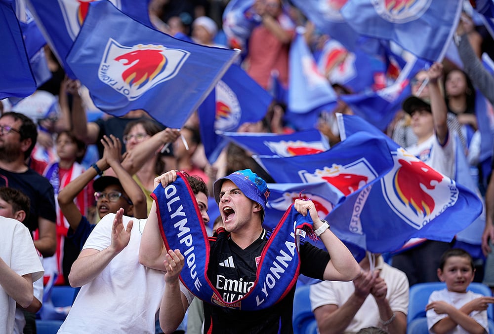 OL Lyonnes vs Arsenal Womens Champions League Soccer-Lyonnes fans