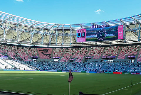 A general view of the NU Stadium prior to a MLS soccer match between Inter Miami and Orlando City, in Miami.