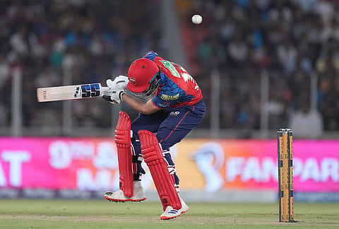 Punjab Kings' Nehal Wadhera avoids a rising delivery bowled by Gujarat Titans' Kagiso Rabada during the Indian Premier League cricket match between Gujarat Titans and Punjab Kings in Ahmedabad.