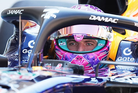 Red Bull driver Max Verstappen of the Netherlands waits for the start of a qualifying session of the of the Miami Formula One Grand Prix auto race in Miami Gardens, Florida.