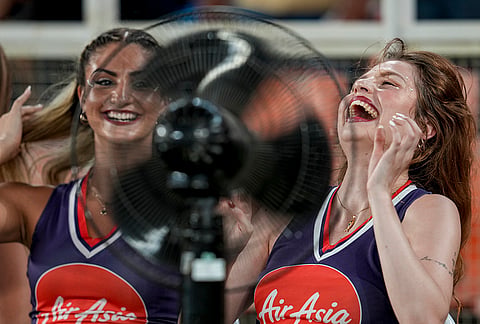 Gujarat Titans' cheerleaders ahead of the Indian Premier League (IPL) 2026 T20 cricket match between Gujarat Titans and Punjab Kings, in Ahmedabad.