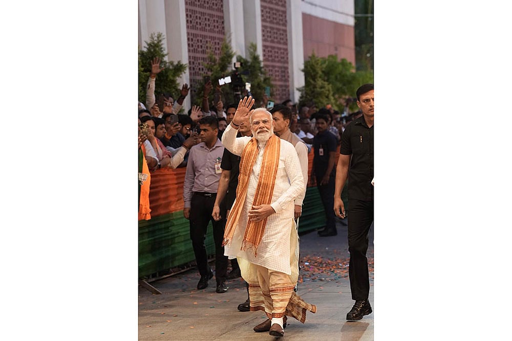 PM Narendra Modi at BJP headquarters