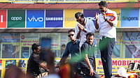 DMK Slips to Third in Early Trends as Vijay’s TVK Surges in Tamil Nadu | Photo: Suresh K Pandey/OUTLOOK : Tamilaga Vettri Kazhagam (TVK) chief Vijay during a campaign ahead of Tamil Nadu Assembly elections.