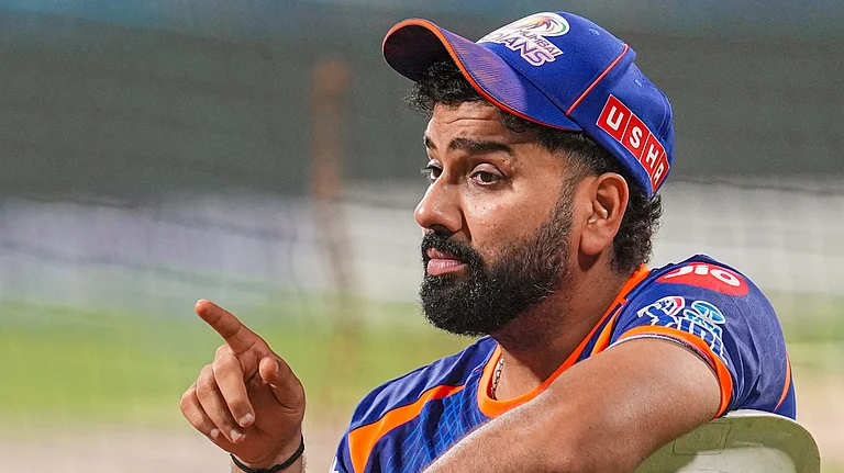 Rohit Sharma during a training session ahead of the Indian Premier League match between Mumbai Indians and Lucknow Super Giants, in Mumbai. - Photo: PTI/Kunal Patil