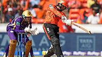 IPL 2026 Stats: Abhishek Sharma Leads Orange Cap List; Bhuvneshwar Kumar Tops Purple Cap Standings | Photo: AP/Mahesh Kumar A. : Sunrisers Hyderabad's Abhishek Sharma plays a shotduring the Indian Premier League cricket match between Sunrisers Hyderabad and Kolkata Knight Riders in Hyderabad.