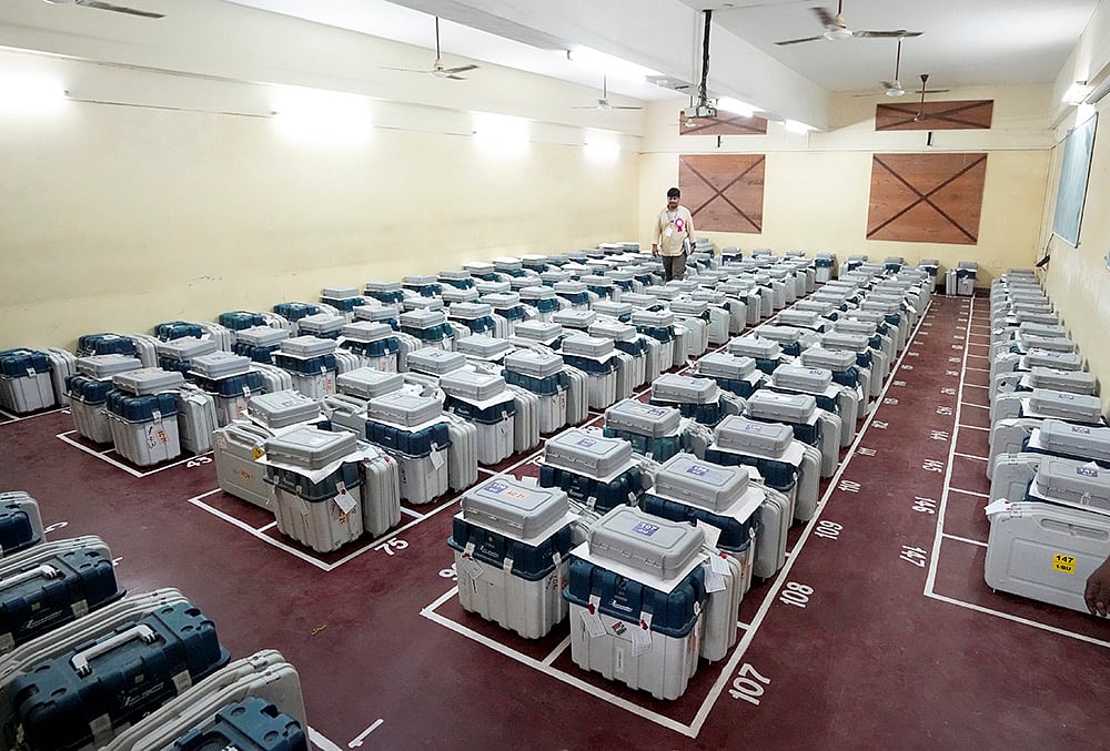 Assembly elections 2026 votes counting EVMs in a strong room