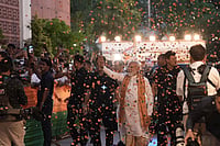Photo: Tribhuvan Tiwari : Prime Minister Narendra Modi arrives at the BJP headquarters to celebrate the party's performance in Assembly elections across four states and one union territory, in New Delhi.