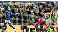 Everton 3-3 Man City Highlights, Premier League 2025-26: Toffees Take Crucial Two Points From Citizens AP Photo : Everton's Thierno Barry scores during the Premier League soccer match between Manchester City and Everton in Liverpool, England, Monday.