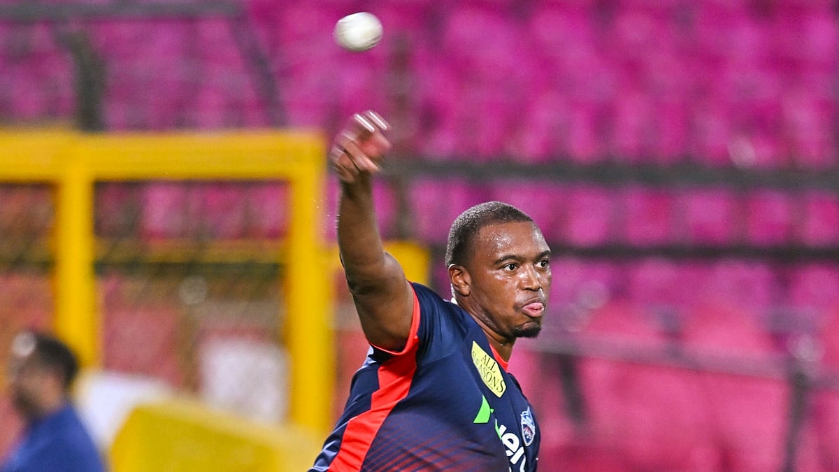 Lungi Ngidi during a practice session ahead of the Indian Premier League 2026 match between Rajasthan Royals and Delhi Capitals, in Jaipur. - Photo: PTI