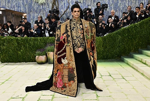 Karan Johar arrives at The Metropolitan Museum of Art's Costume Institute benefit gala celebrating the opening of the "Costume Art" exhibition in New York. 