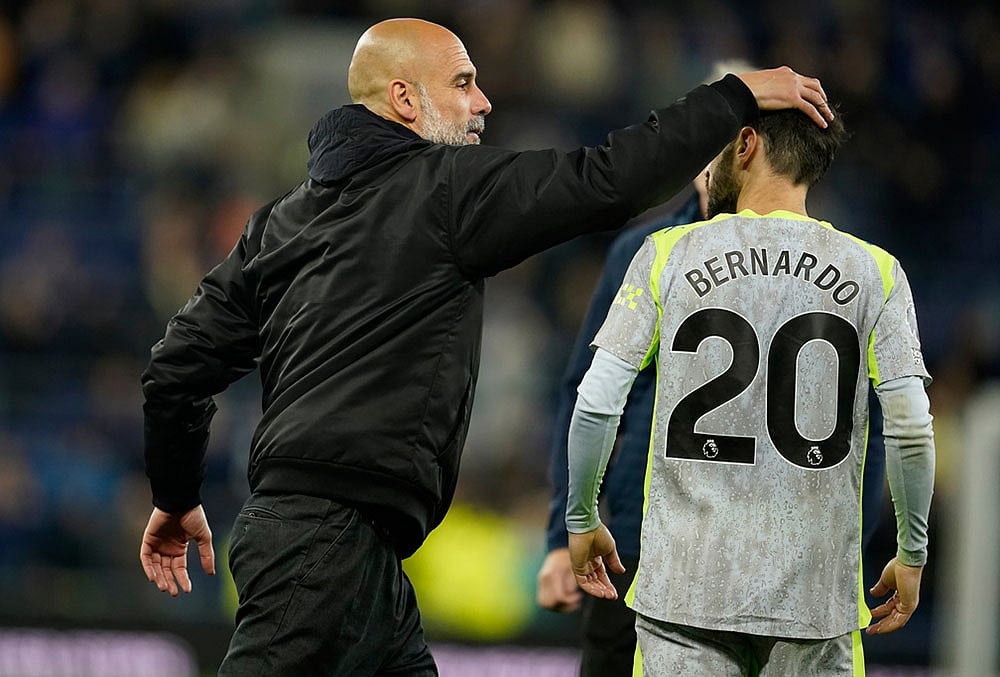 Everton vs Manchester City Premier league soccer-Pep Guardiola