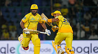 (AP Photo/Manish Swarup) : Chennai Super Kings' Sanju Samson and Kartik Sharma run between the wickets to score during the Indian Premier League cricket match between Chennai Super Kings and Delhi Capitals in New Delhi, India, Tuesday, May 5, 2026.
