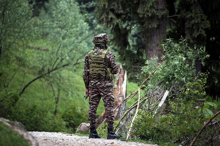 
CRPF troop member standing guard in Jammu and Kashmir's Shopian district - IMAGO