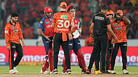 (AP Photo/Mahesh Kumar A.) : Sunrisers Hyderabad's players shake hands with Punjab Kings players after their win in the Indian Premier League cricket match between Sunrisers Hyderabad and Punjab Kings in Hyderabad, India, Wednesday, May 6, 2026