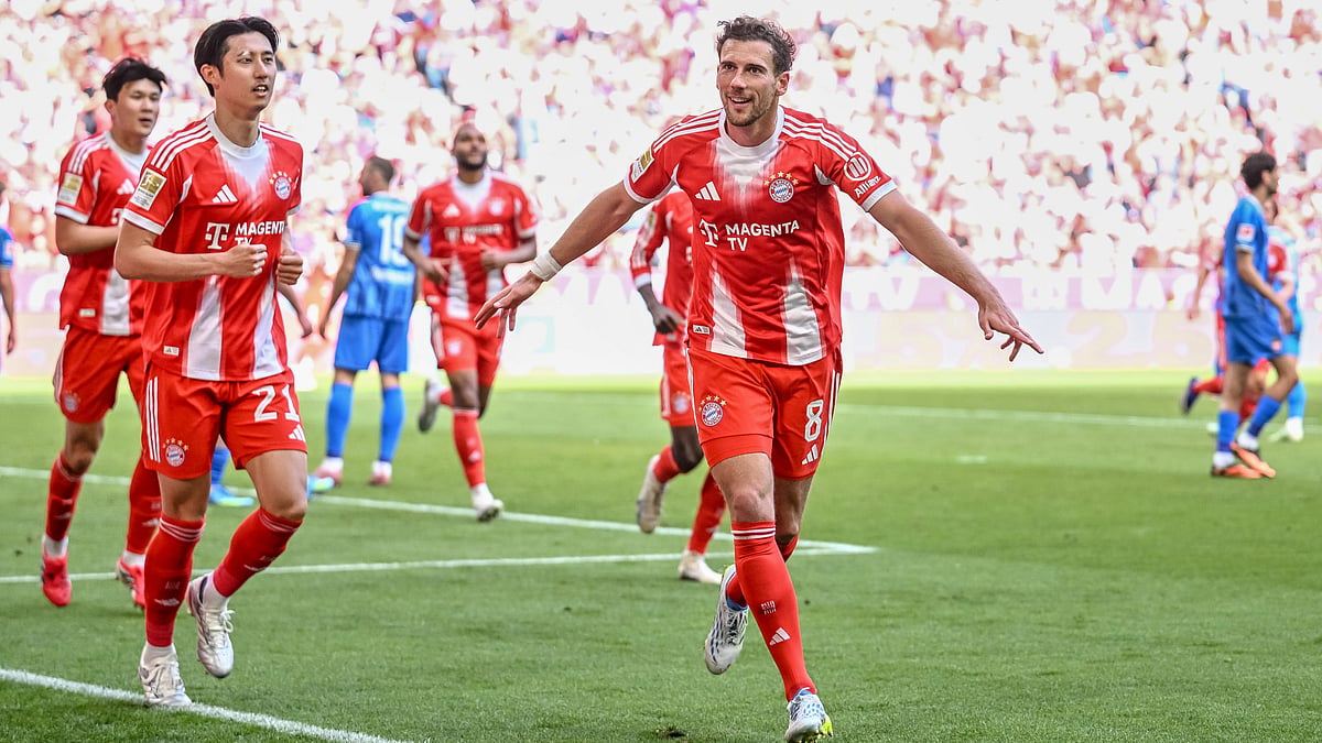 Bayern's Leon Goretzka celebrates scoring their side's second goal of the game during a German Bundesliga soccer match between Bayern Munich and 1. FC Heidenheim in Munich, Germany, Saturday, May 2, 2026.  - | Photo: AP/Harry Langer