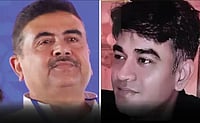 BJP Leader Suvendu Adhikari's Aide Shot Dead In Bengal's Madhyamgram X : Suvendu Adhikari and Chandranath Rath (right)