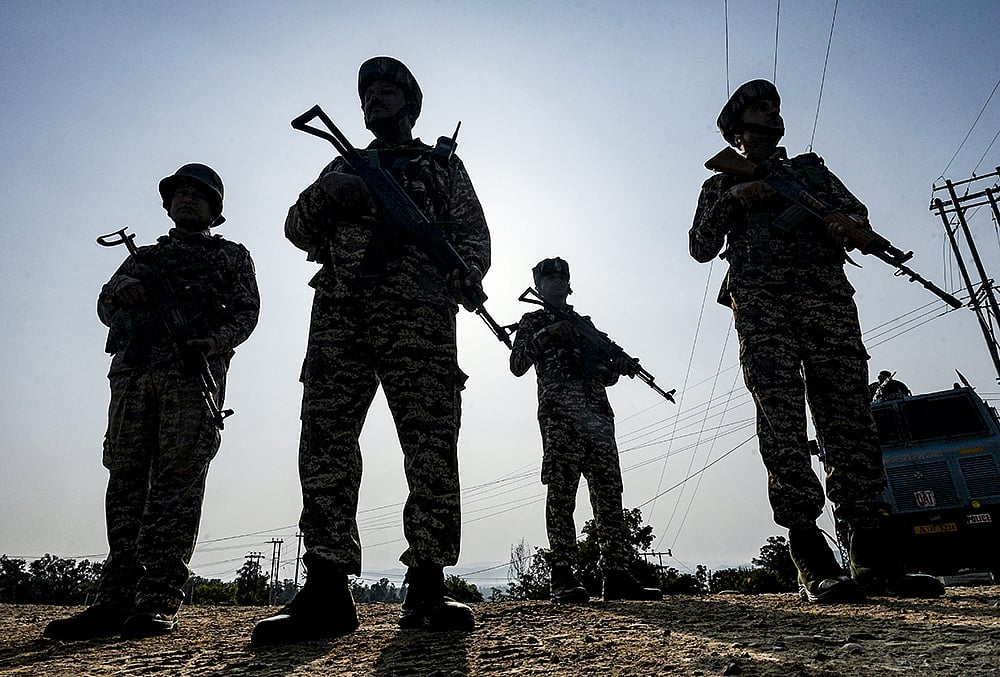 Security personnel guard NH-44 on Operation Sindoor anniversary in Jammu