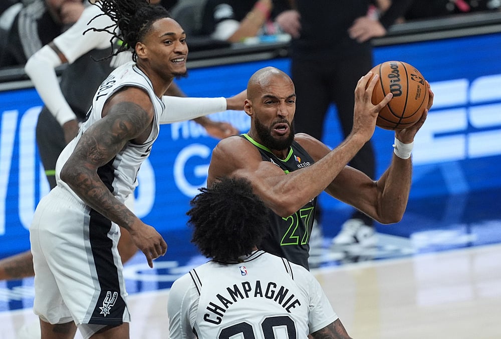 San Antonio Spurs vs Minnesota Timberwolves NBA basketball-Rudy Gobert