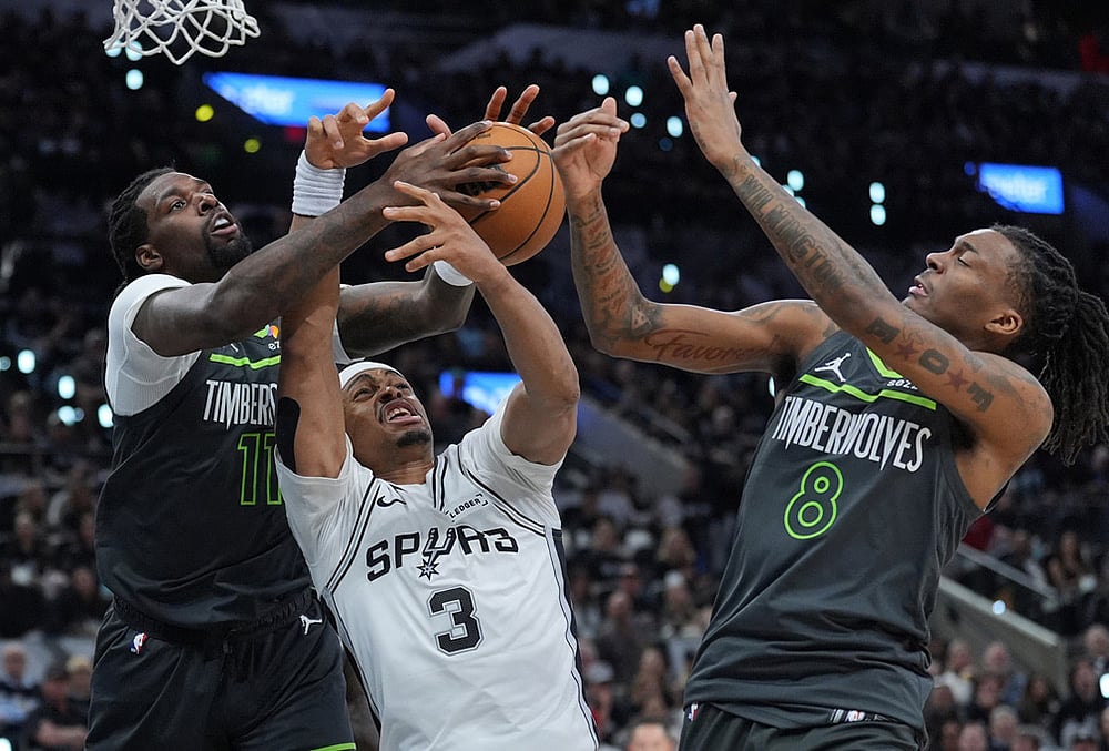 San Antonio Spurs vs Minnesota Timberwolves NBA basketball-Keldon Johnson