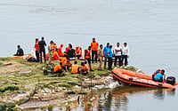 PTI : NDRF and SDRF personnel carry out a search and rescue operation after a boat capsized in the Yamuna River, in Hamirpur district, Uttar Pradesh.