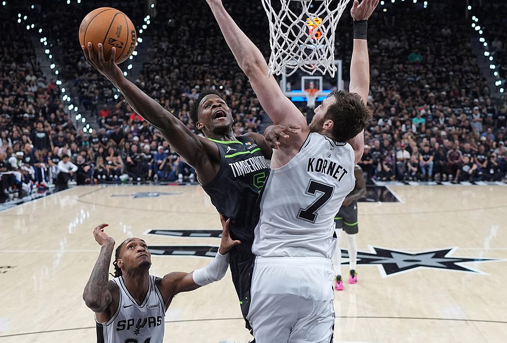 San Antonio Spurs vs Minnesota Timberwolves NBA basketball- Anthony Edwards