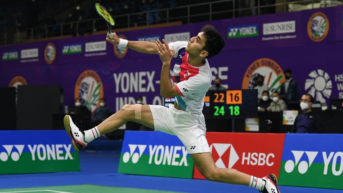 Lakshya Sen in action during India Open 2022. 