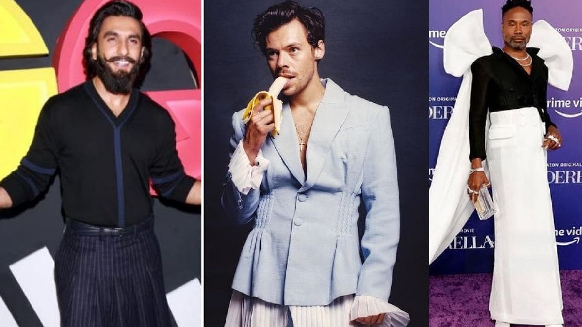 Celebrities in gender-fluid clothing.