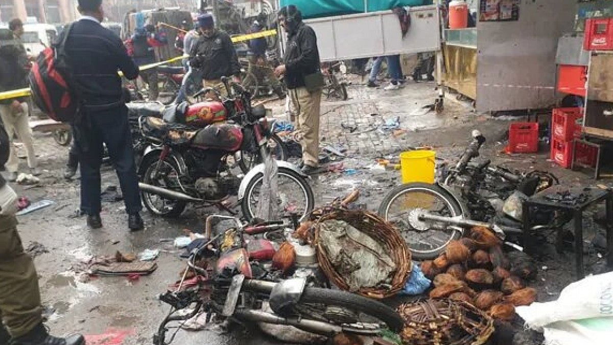 The blast took place near the Paan Mandi in the famous Anarkali market