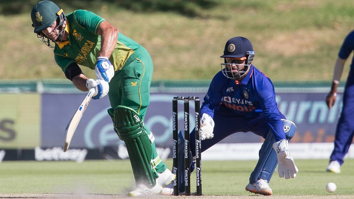 South Africa's Janneman Malan en route to his 91 against India in the second ODI.