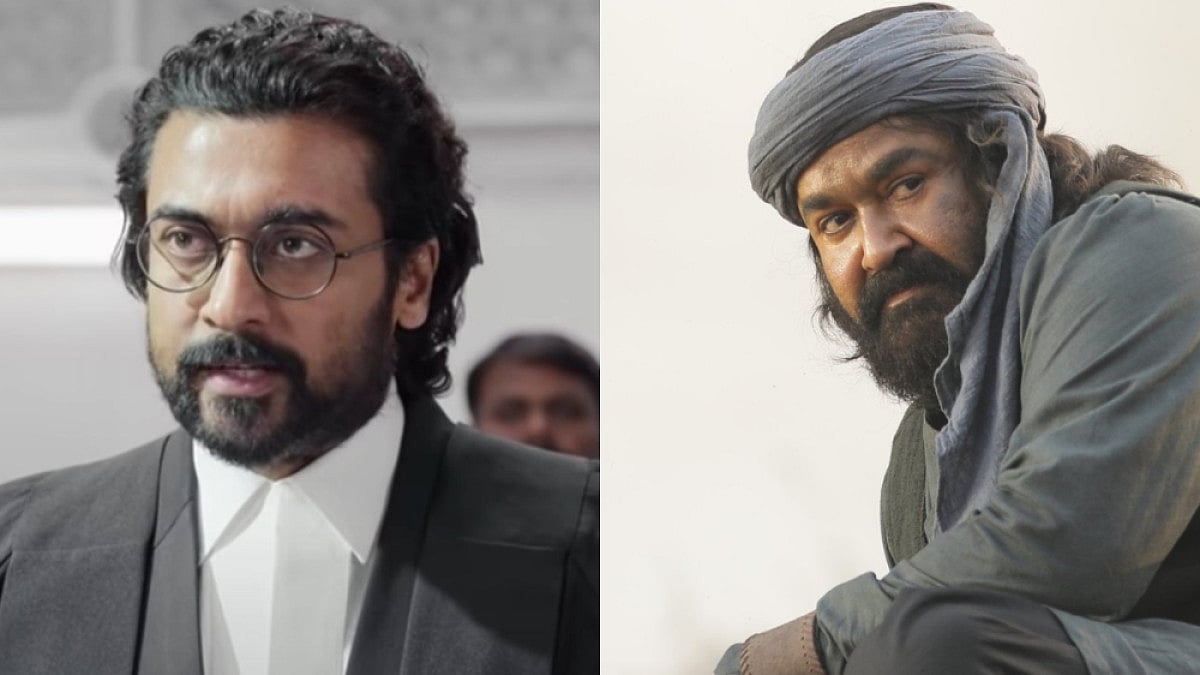 Stills from 'Jai Bhim' and 'Marakkar: Arabikadalinte Simham'