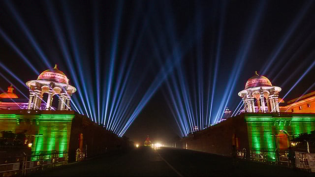 Buildings Illuminated In Tricolour Ahead Of Republic Day