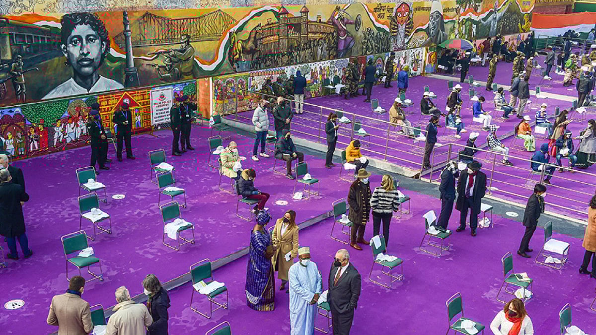 Social distancing being maintained at this year's Republic Day parade 