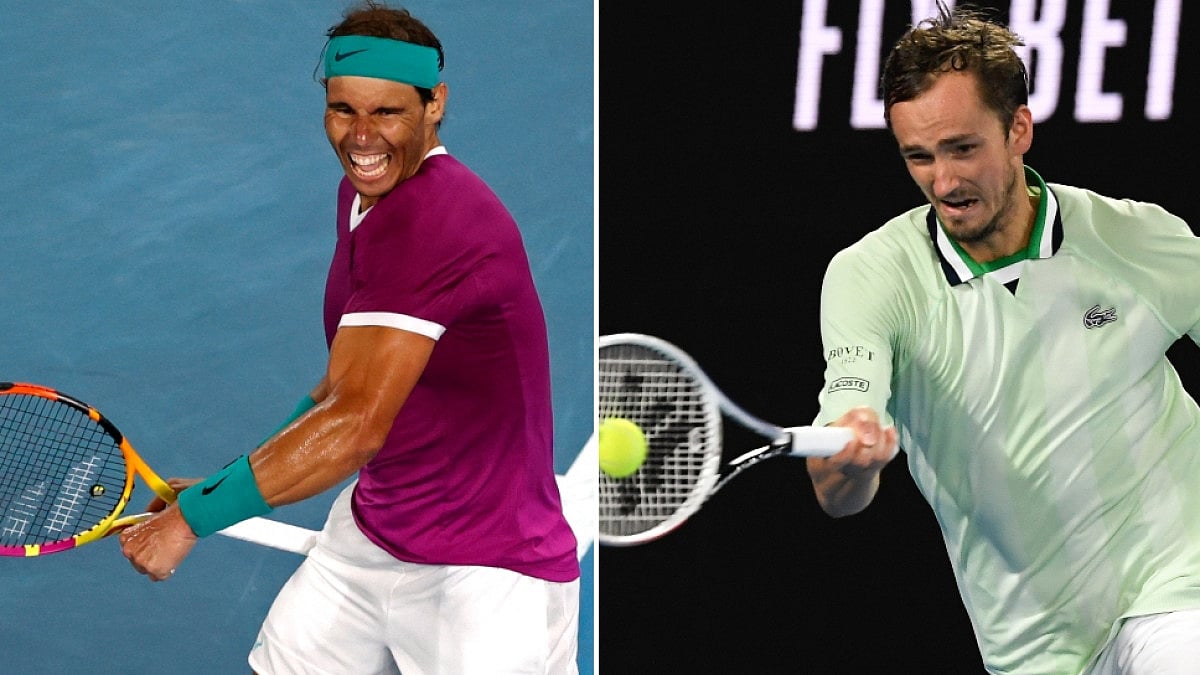 Rafael Nadal (L) is chasing his second Australian Open title.