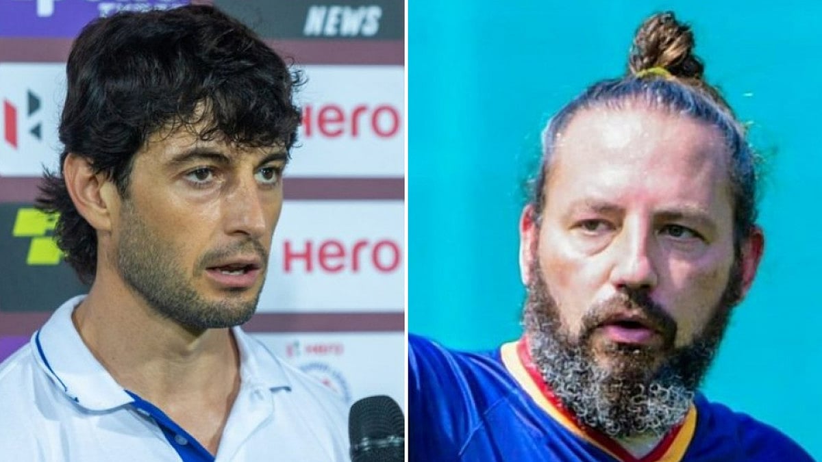 East Bengal's only win in the ISL 2021-22 came under Mario Rivera (R) against FC Goa. 