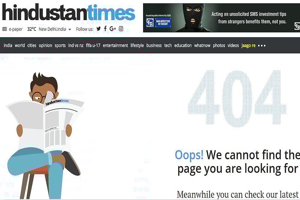 Two Days After New Editor Takes Charge, <em>Hindustan Times</em> Pulls Down Popular 'Hate Tracker' Webpage