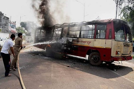 Tense Situation In Allahabad After BSP Leader Rajesh Yadav Shot Dead, Supporters Torch Bus