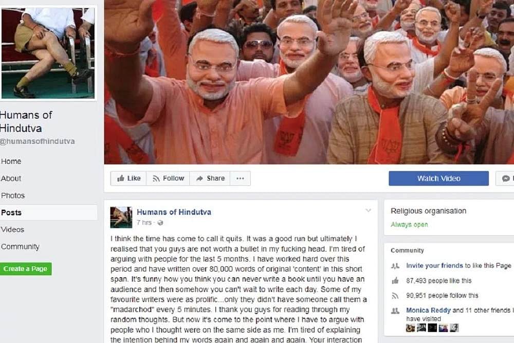 Humans Of Hindutva Shut Facebook Page After Receiving Death Threats, Admin Says 'I Live In A BJP State'
