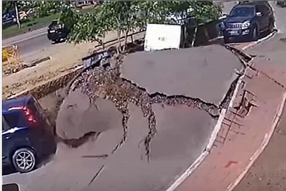 Watch: How An Underground Pipe Burst Sends Earth Flying