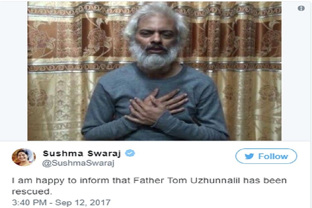 India Priest Tom Uzhunnalil Abducted Last Year In Yemen Released