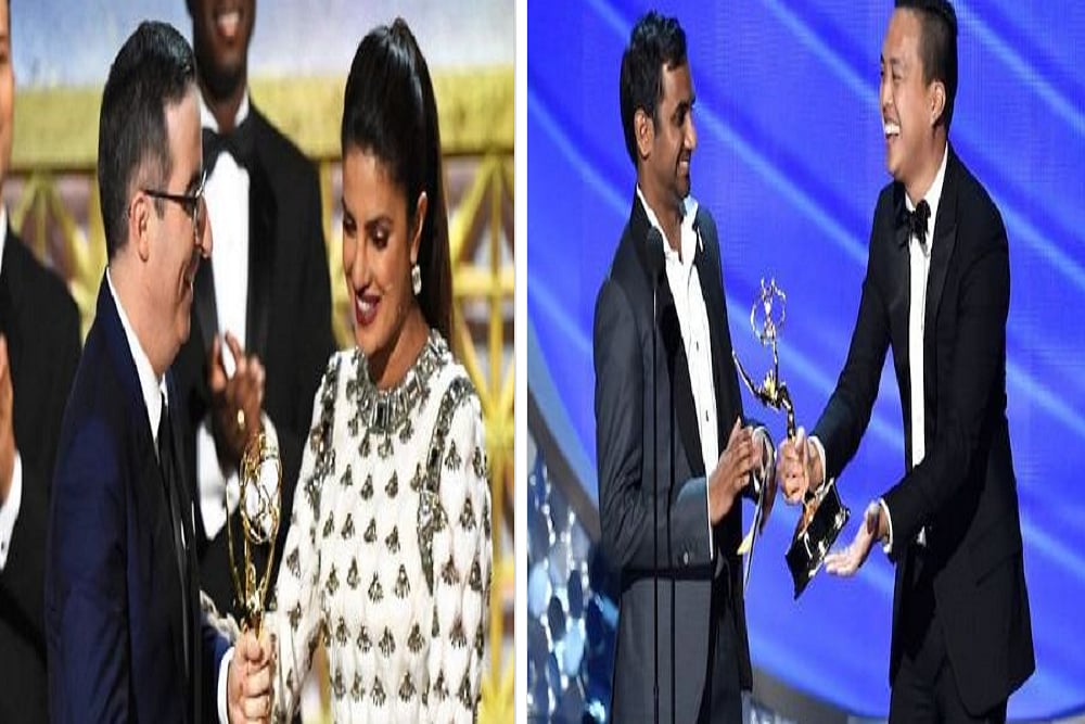 69th Emmy Awards: Priyanka Chopra Shines Bright In White On The Red Carpet, ‘Little Indian Boy’ Aziz Ansari Wins For Master Of None