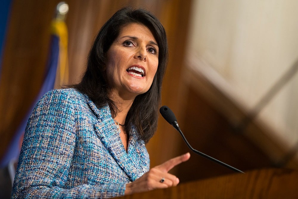 File photo : Indian-American US presidential aspirant Nikki Haley |