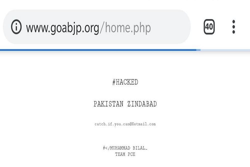 Goa BJP Website Hacked, 'Pakistan Zindabad' Message Posted
