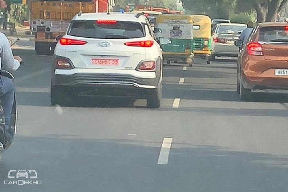 Hyundai Kona Electric SUV Spotted In India
