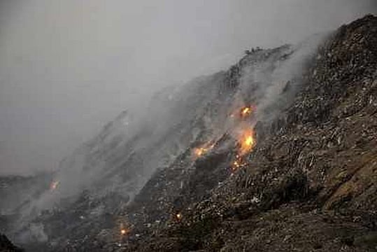 Fire Continues To Smoulder At Bhalswa Landfill In Delhi, Air Quality Remains 'Very Poor'