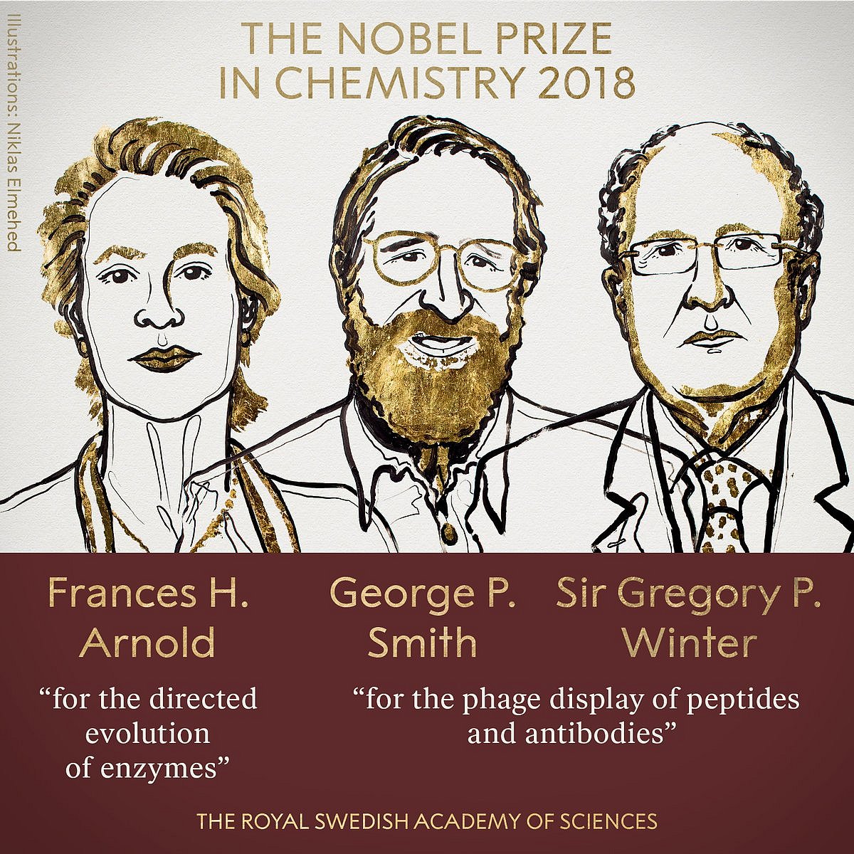 Frances Arnold, George Smith, Gregory Winter Win 2018 Nobel Prize In Chemistry