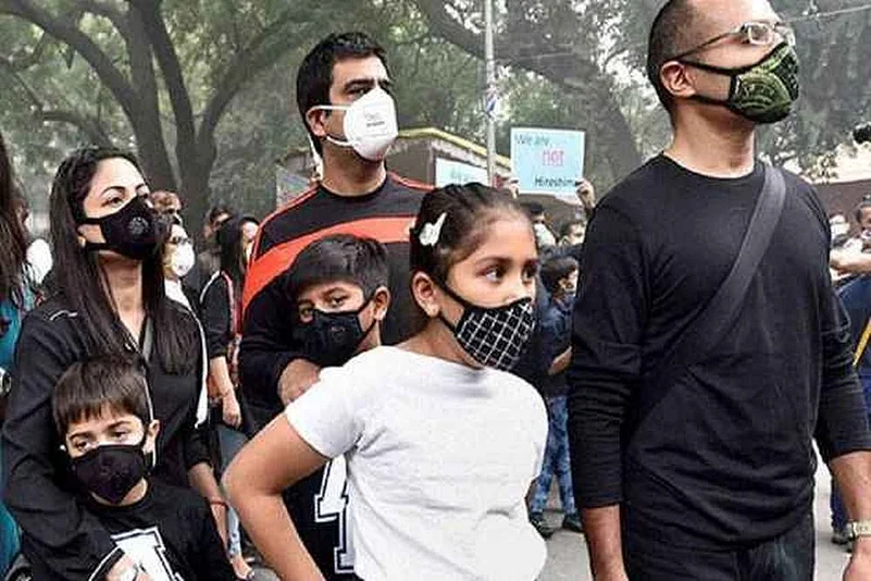 A protest over pollution in delhi