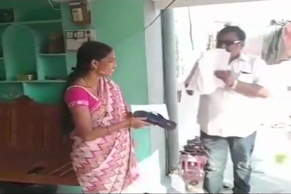 'Hit Me If I Fail To Deliver On Promises': Telangana Candidate Hands Out Slippers To Voters